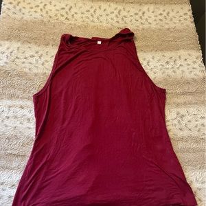 Large red tank with open slit back, able to tie into knot